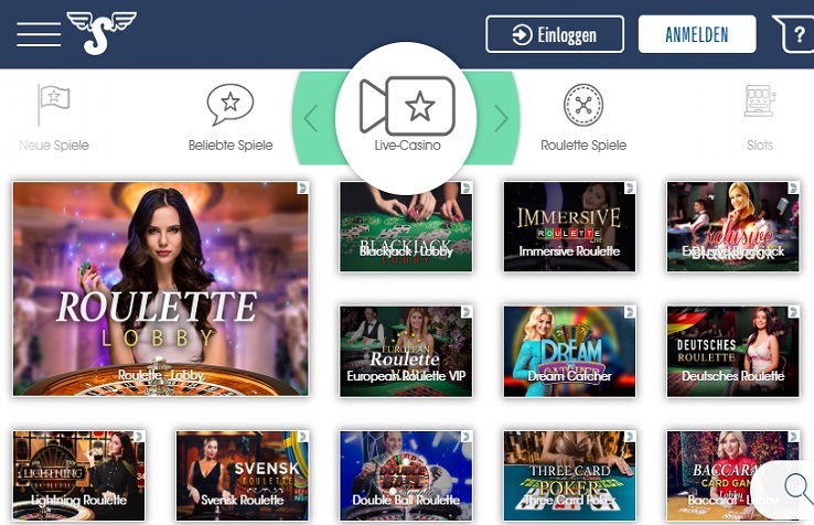 Jeux en direct sur Sloty Casino